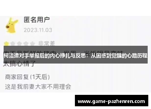 柯洁遭对手举报后的内心挣扎与反思：从困惑到觉醒的心路历程